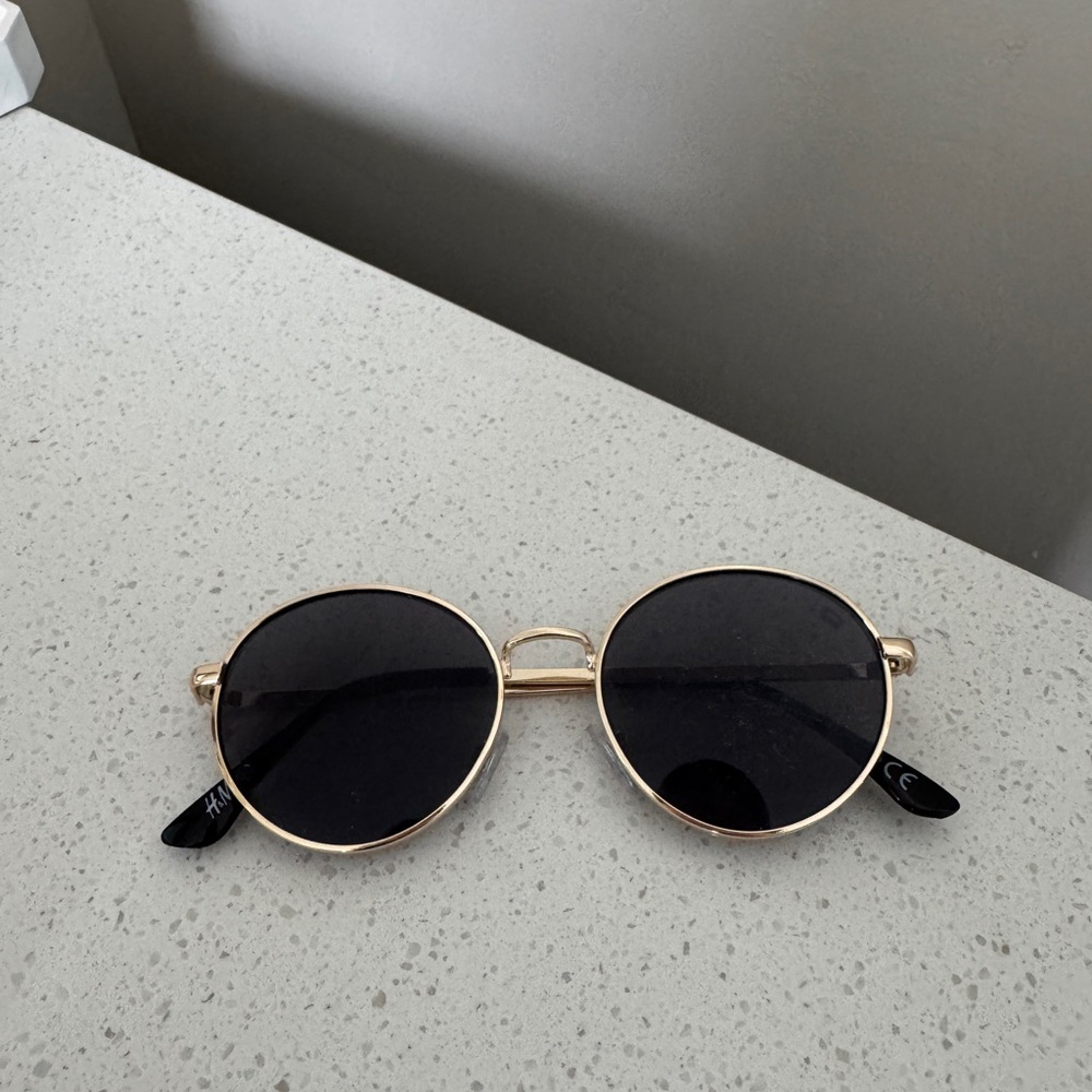 H&M Gold and Black Round Sunglasses